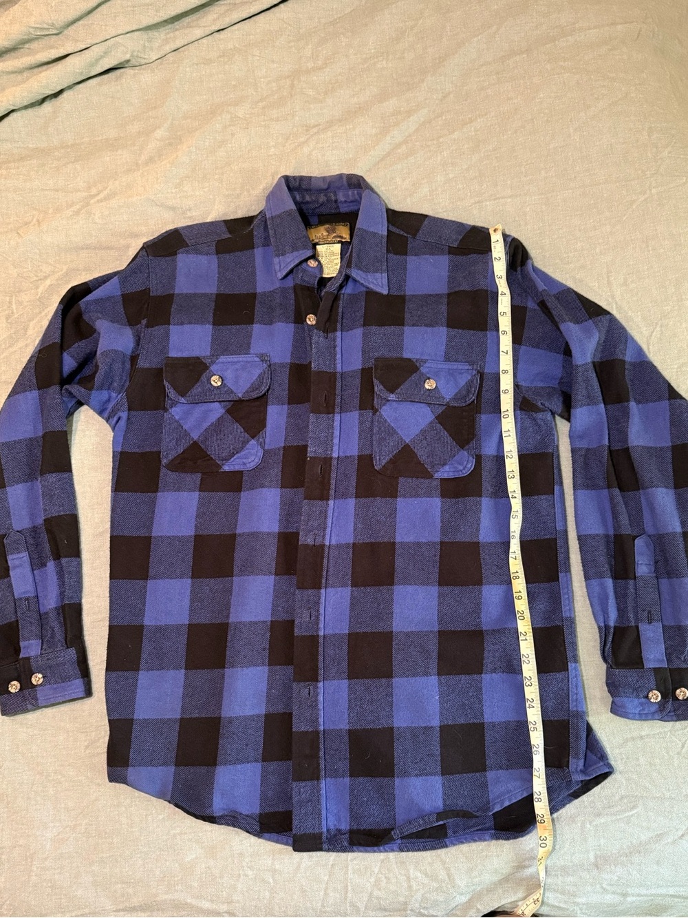 Field & Stream Blue and Black Buffalo Plaid Button-Down Shirt